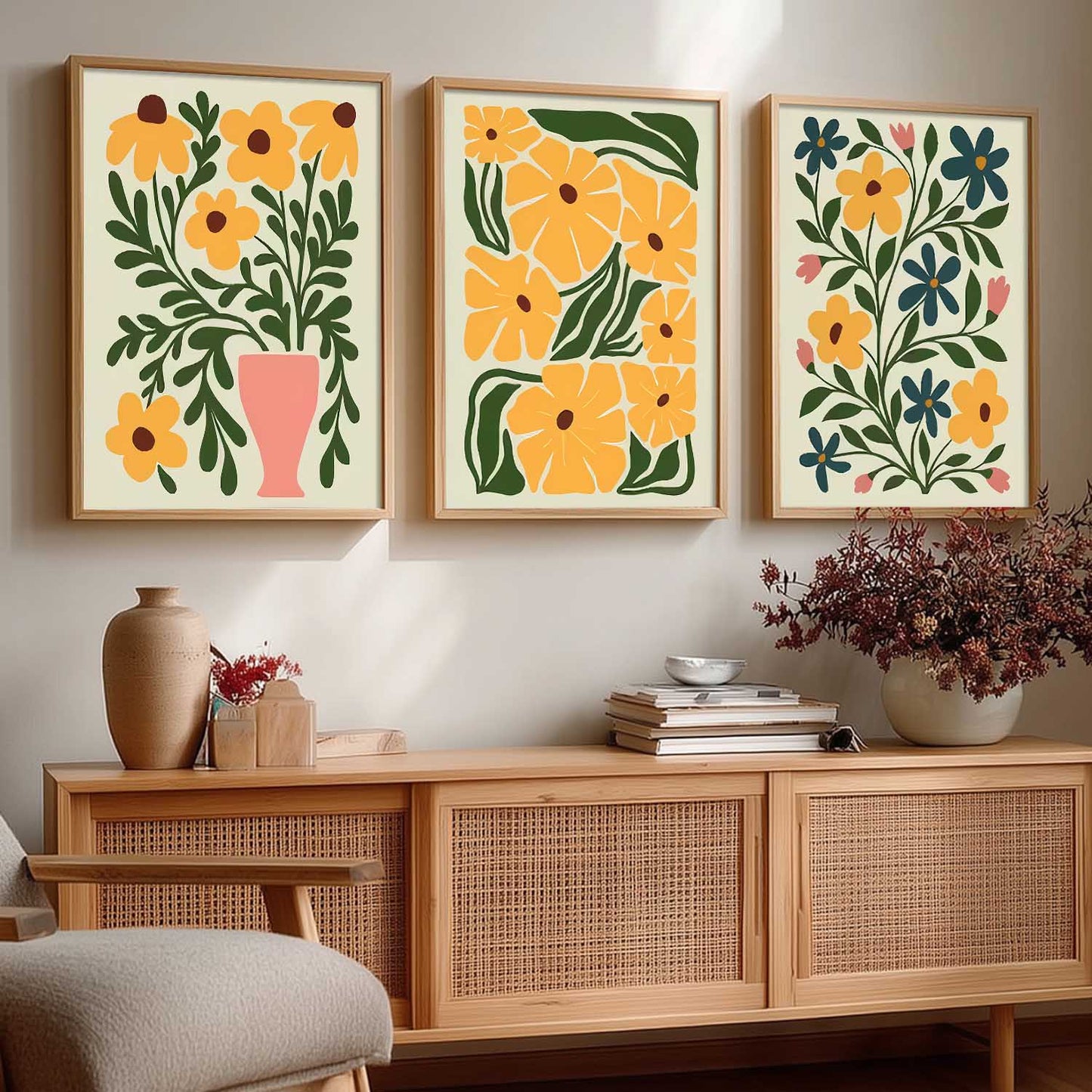 Boho Wall Art Paintings for Living Room Bedroom