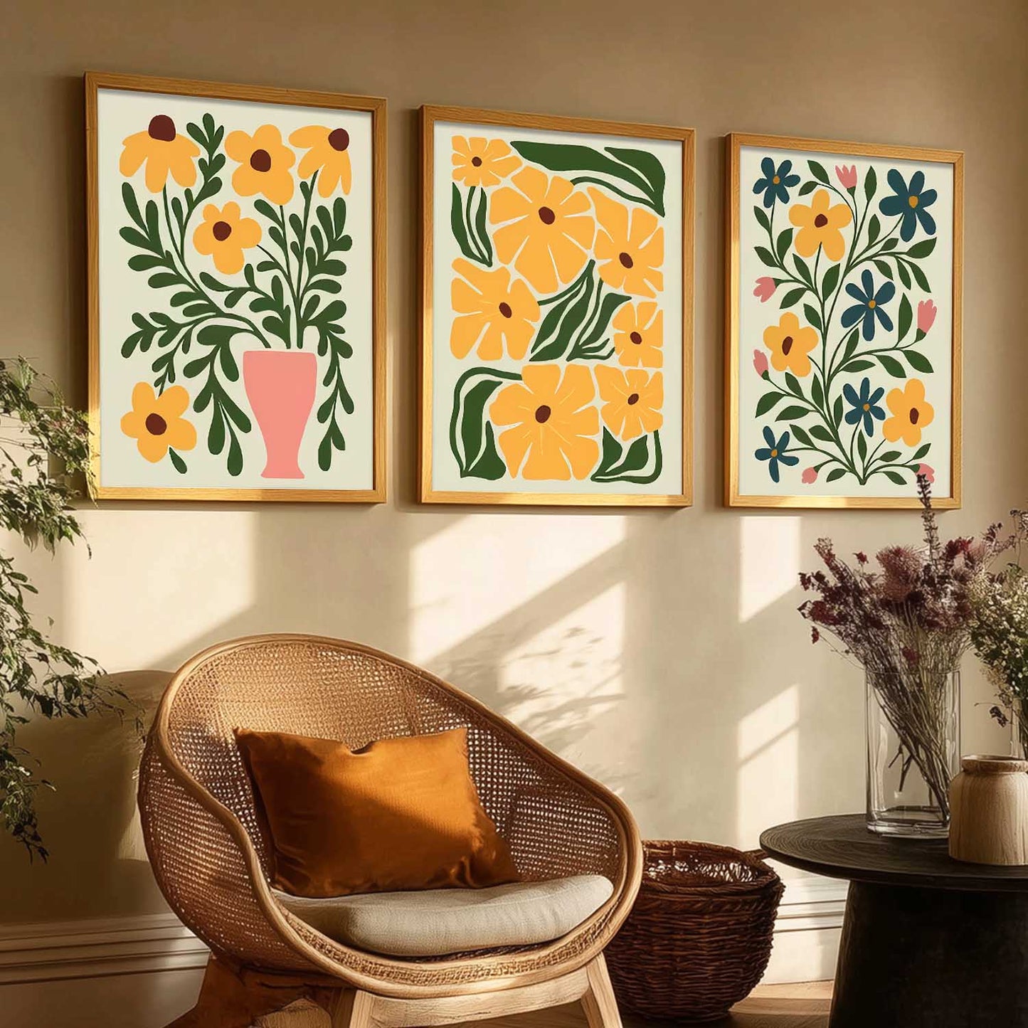 Boho Wall Art Paintings for Living Room Bedroom