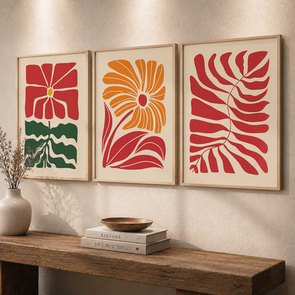 Botanical Bold Wall Art Set of 3 Framed Prints