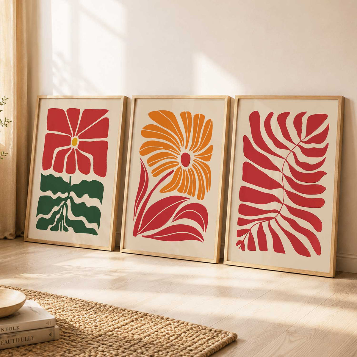 Botanical Bold Wall Art Set of 3 Framed Prints