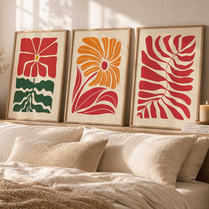 Botanical Bold Wall Art Set of 3 Framed Prints