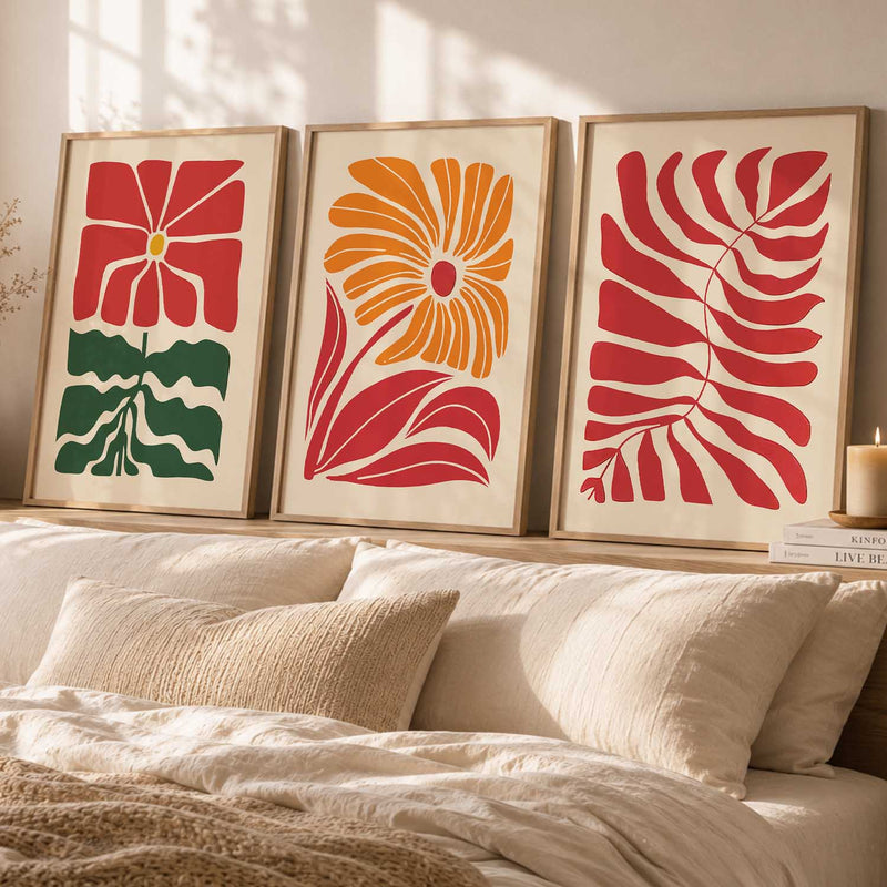 Botanical Bold Wall Art Set of 3 Framed Prints