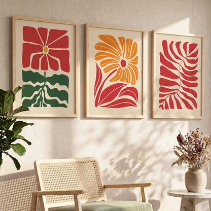 Botanical Bold Wall Art Set of 3 Framed Prints