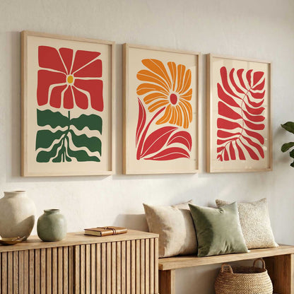 Botanical Bold Wall Art Set of 3 Framed Prints