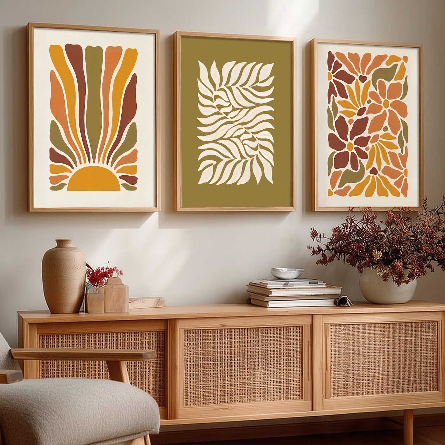 Boho Wall Art Paintings for Living Room Bedroom