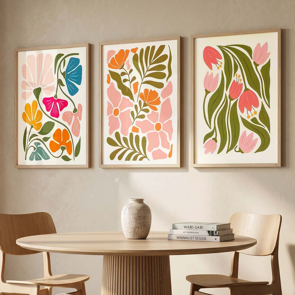 Floral Wall Art Set of 3 Framed Prints