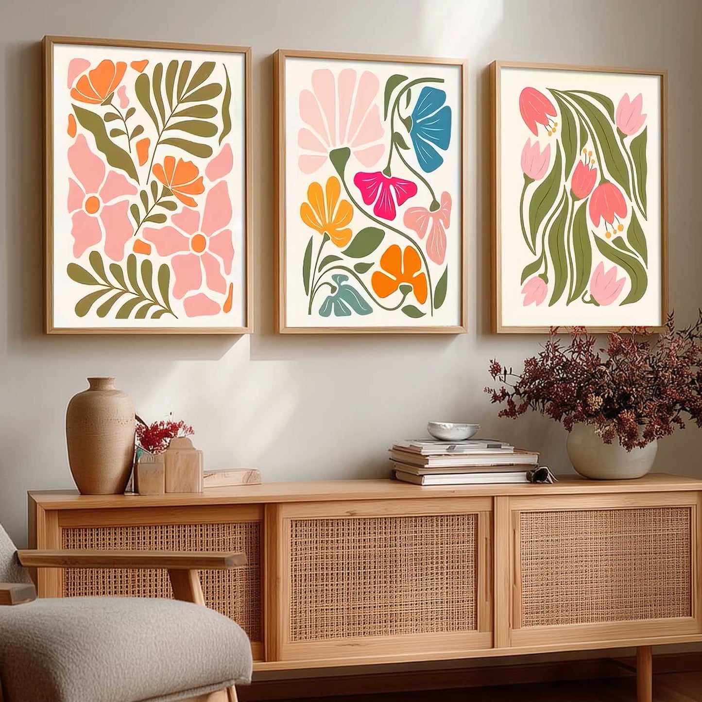 Boho Wall Art Paintings for Living Room Bedroom