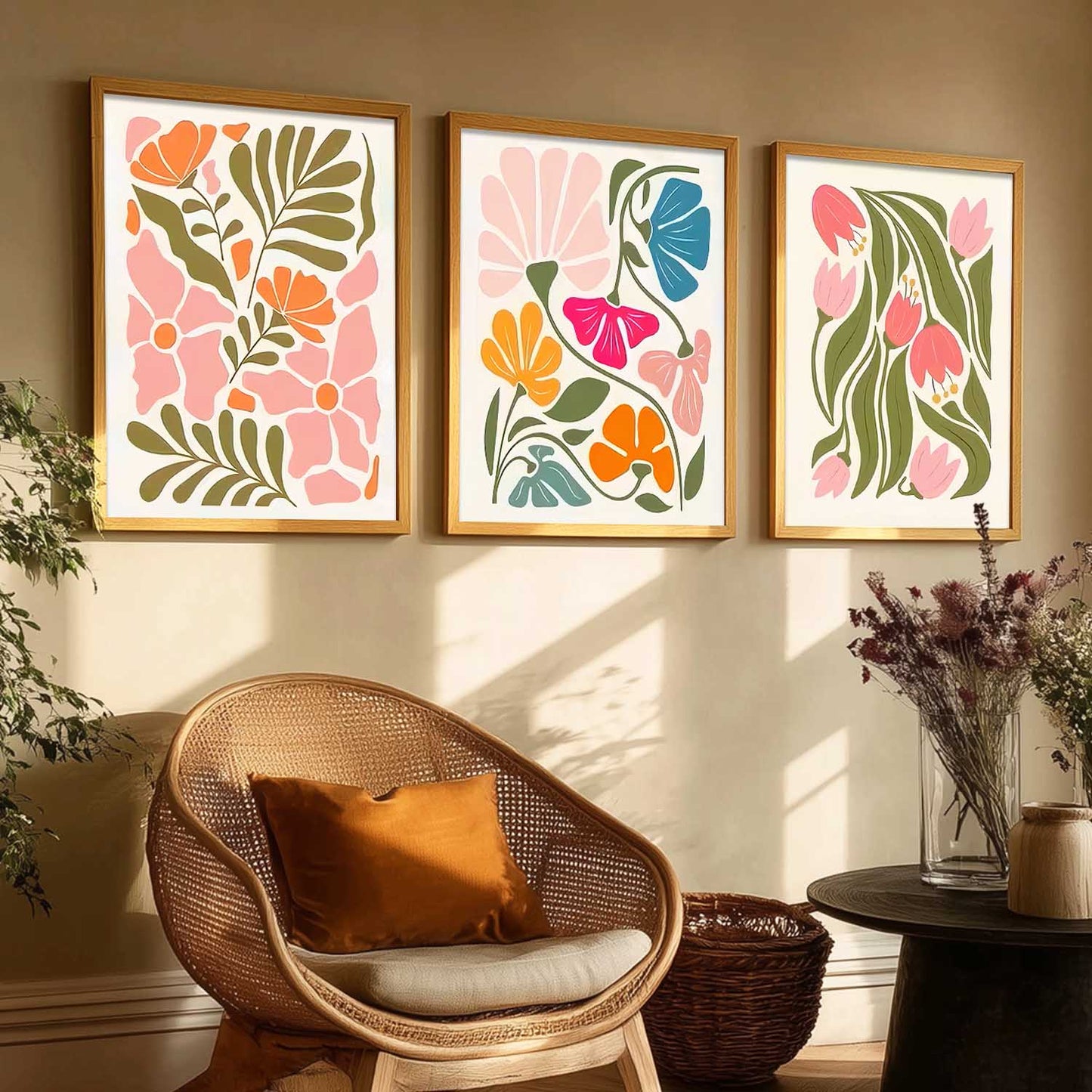 Boho Wall Art Paintings for Living Room Bedroom