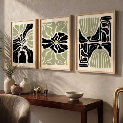 Botanical Soft Wall Art Set of 3 Framed Prints