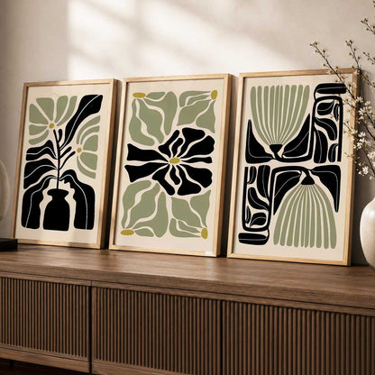 Botanical Soft Wall Art Set of 3 Framed Prints