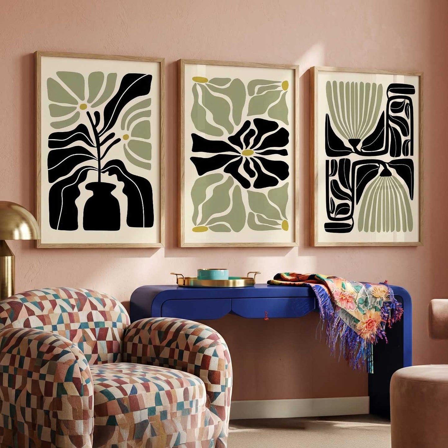 Botanical Soft Wall Art Set of 3 Framed Prints