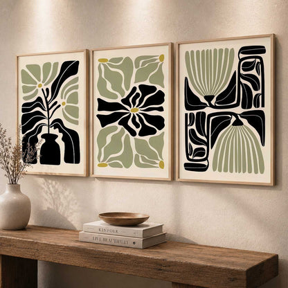 Botanical Soft Wall Art Set of 3 Framed Prints