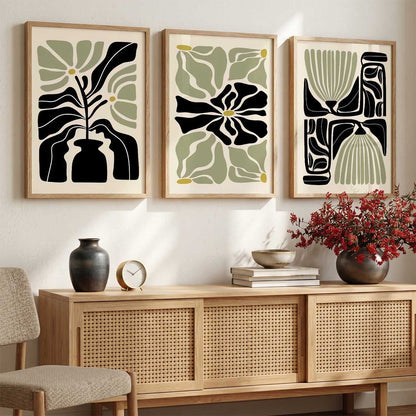Botanical Soft Wall Art Set of 3 Framed Prints