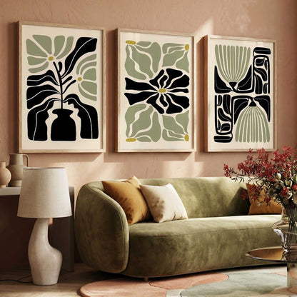 Botanical Soft Wall Art Set of 3 Framed Prints