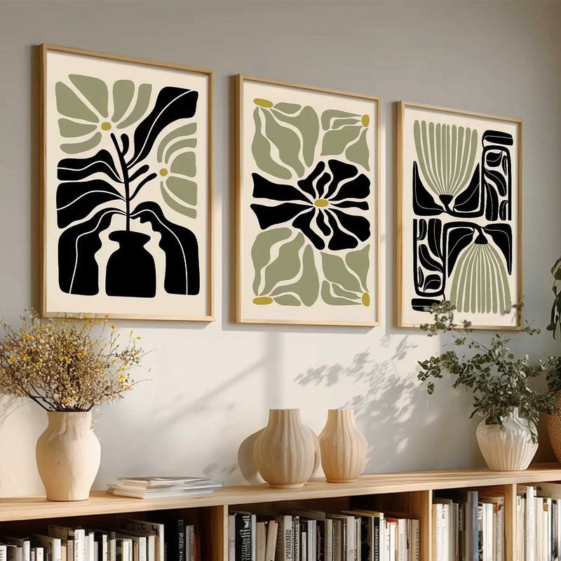 Boho Framed Wall Art Prints | Set of 3 | Home Decor