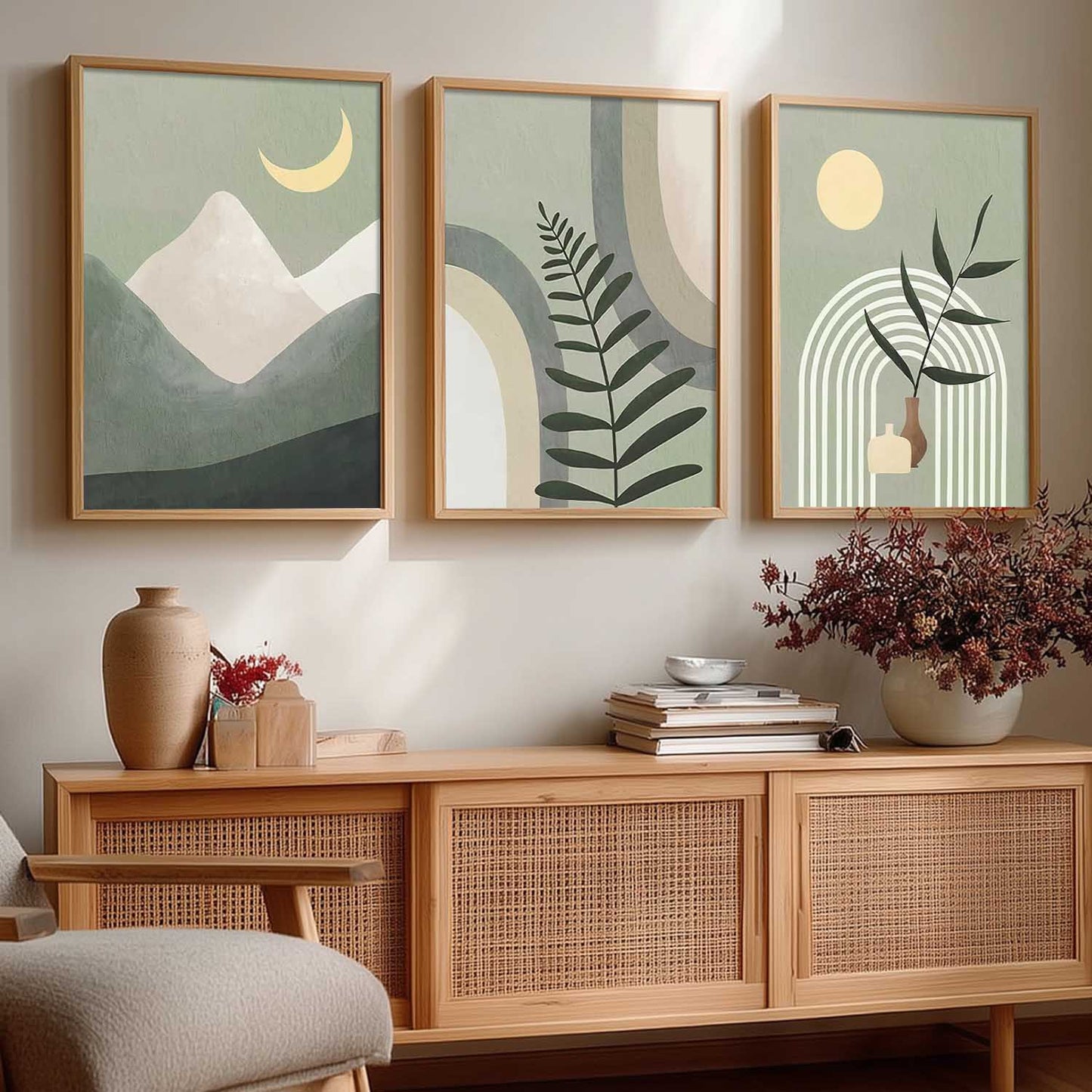 Boho Wall Art Paintings for Living Room Bedroom