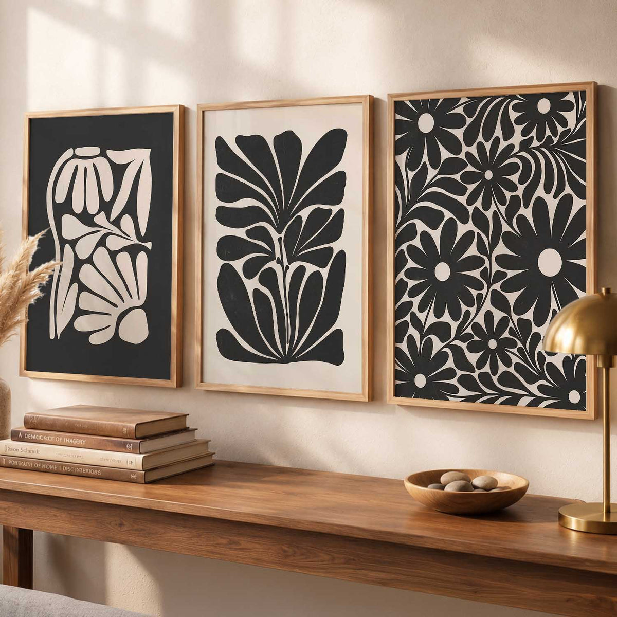 Botanical Modern Wall Art Set of 3 Framed Prints