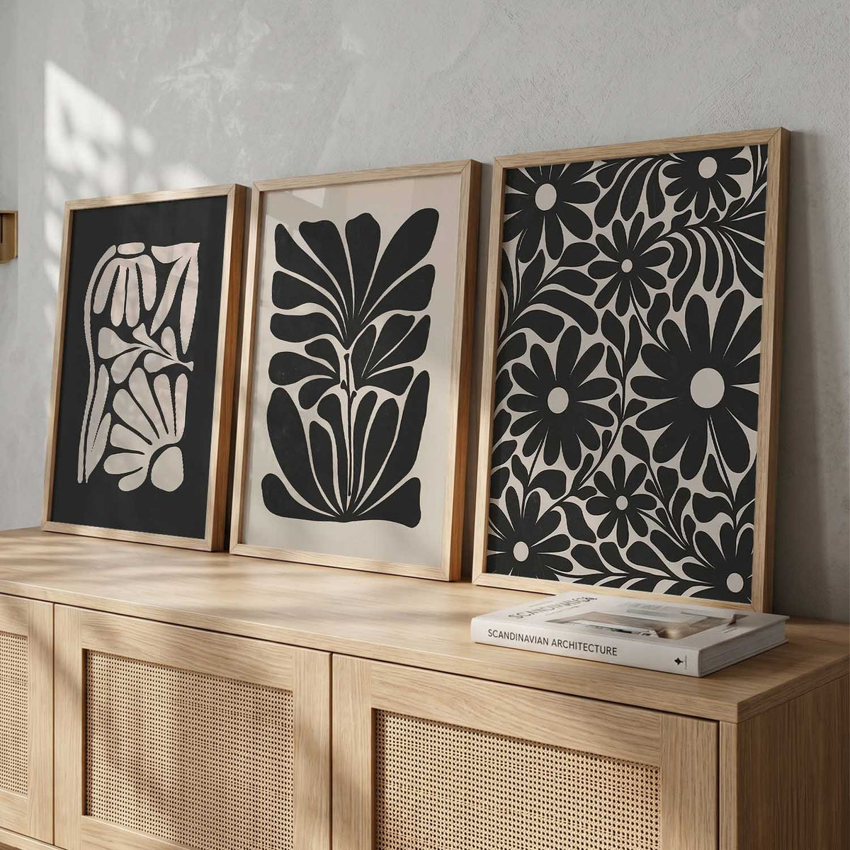 Botanical Modern Wall Art Set of 3 Framed Prints