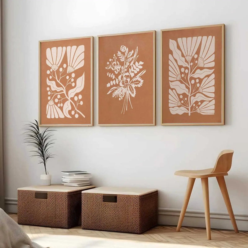 Boho Framed Wall Art Prints | Set of 3 | Home Decor