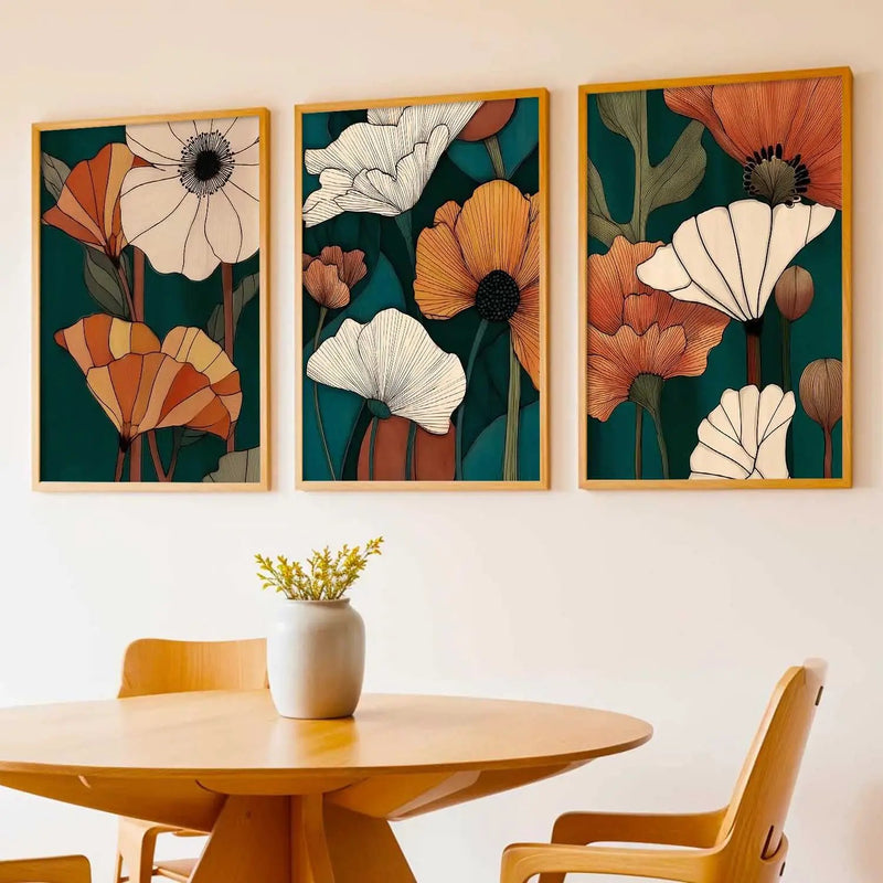 Boho Framed Wall Art Prints | Set of 3 | Home Decor