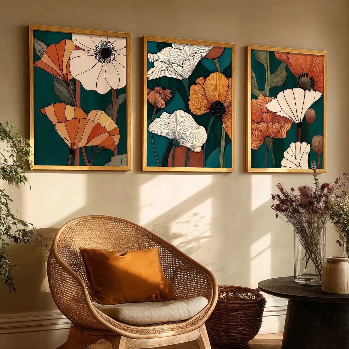 Boho Wall Art Paintings for Living Room Bedroom