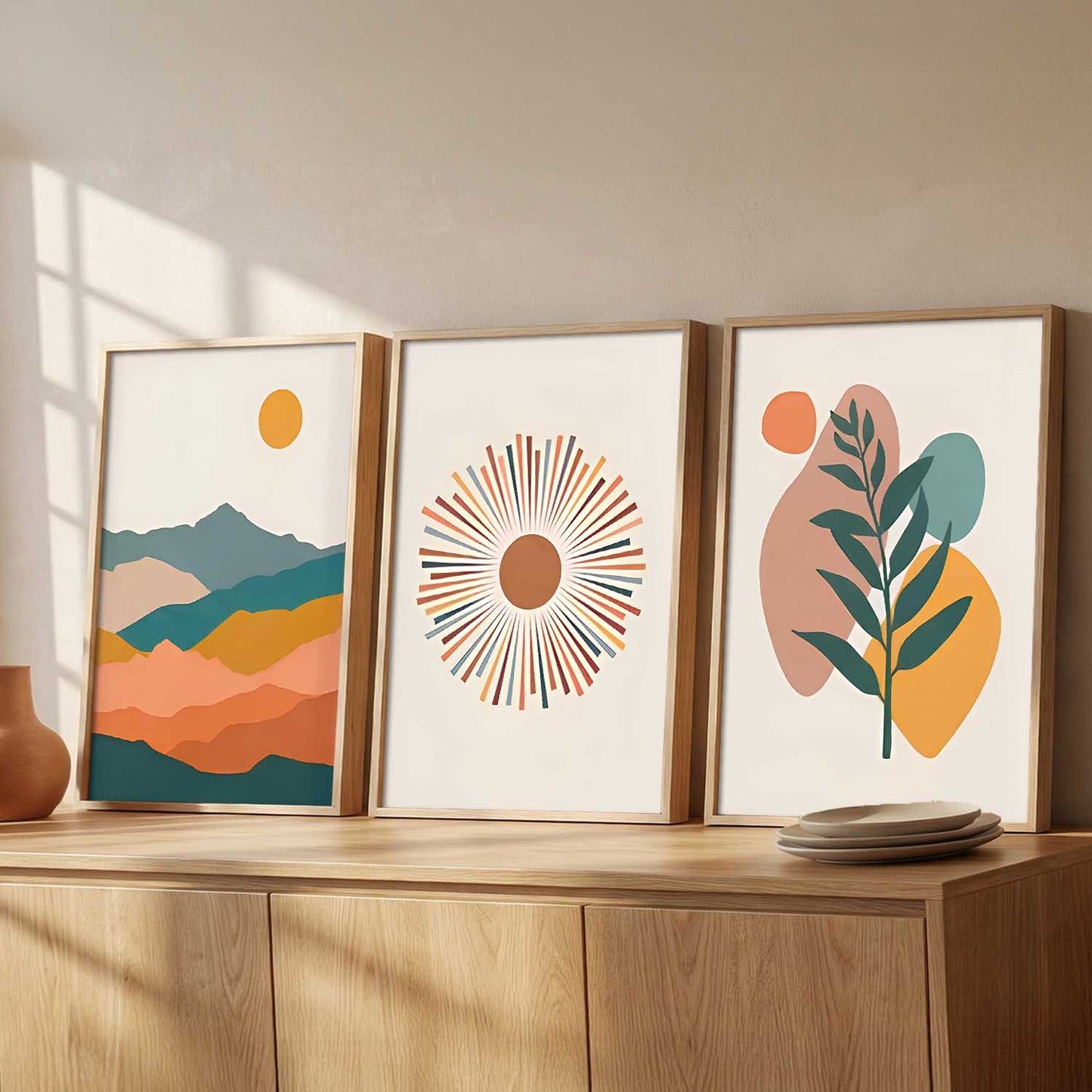 Boho Art Home Decoration Painting | Aesthetic Boho Paintings With Frame For Living Room Bed Room Hotel Wall Decor Digital Reprint