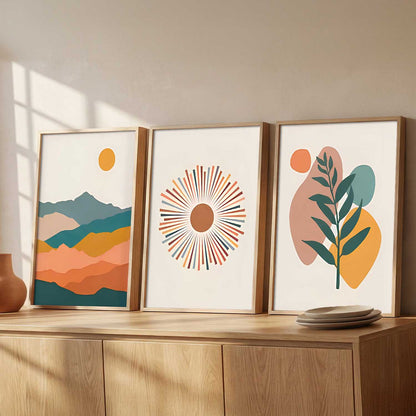 Boho Art Home Decoration Painting | Aesthetic Boho Paintings With Frame For Living Room Bed Room Hotel Wall Decor Digital Reprint