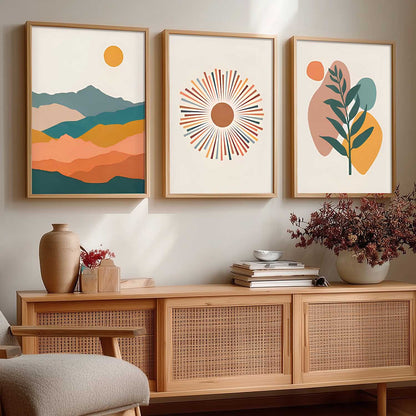 Boho Art Home Decoration Painting | Aesthetic Boho Paintings With Frame For Living Room Bed Room Hotel Wall Decor Digital Reprint