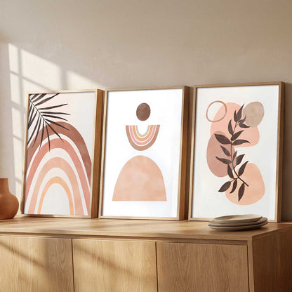 Home Decor Boho Painting Decorative Wall Art | Aesthetic Poster With Frame For Living Room Bed Room Hotel Wall Decor Digital Reprint