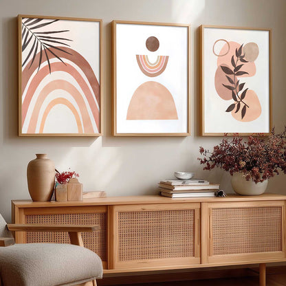 Home Decor Boho Painting Decorative Wall Art | Aesthetic Poster With Frame For Living Room Bed Room Hotel Wall Decor Digital Reprint