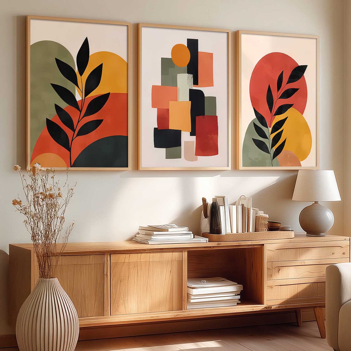 Boho Painting Wall Art Home Decoration | Aesthetic Paintings With Frame For Living Room Bed Room Hotel Wall Decor Digital Reprint