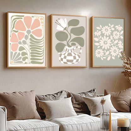 Botanical Wall Art Painting | Poster With Frame Wall Decoration | Aesthetic Wall Paintings For Home Décor | Frames For Office Living Room Home Décor