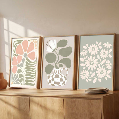 Botanical Wall Art Painting | Poster With Frame Wall Decoration | Aesthetic Wall Paintings For Home Décor | Frames For Office Living Room Home Décor