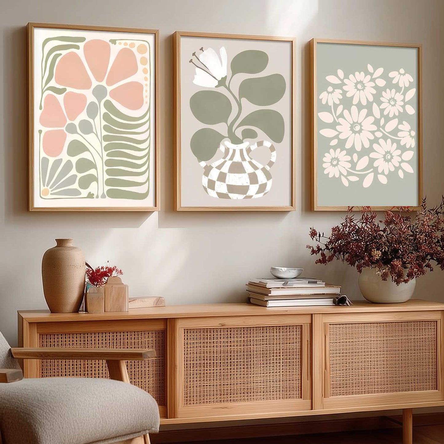 Botanical Wall Art Painting | Poster With Frame Wall Decoration | Aesthetic Wall Paintings For Home Décor | Frames For Office Living Room Home Décor