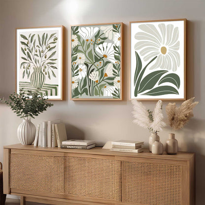 Aesthetic Boho Floral Art Home Decoration Painting | Floral Paintings With Frame For Living Room Bed Room Hotel Wall Decor Digital Reprint