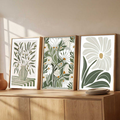 Aesthetic Boho Floral Art Home Decoration Painting | Floral Paintings With Frame For Living Room Bed Room Hotel Wall Decor Digital Reprint