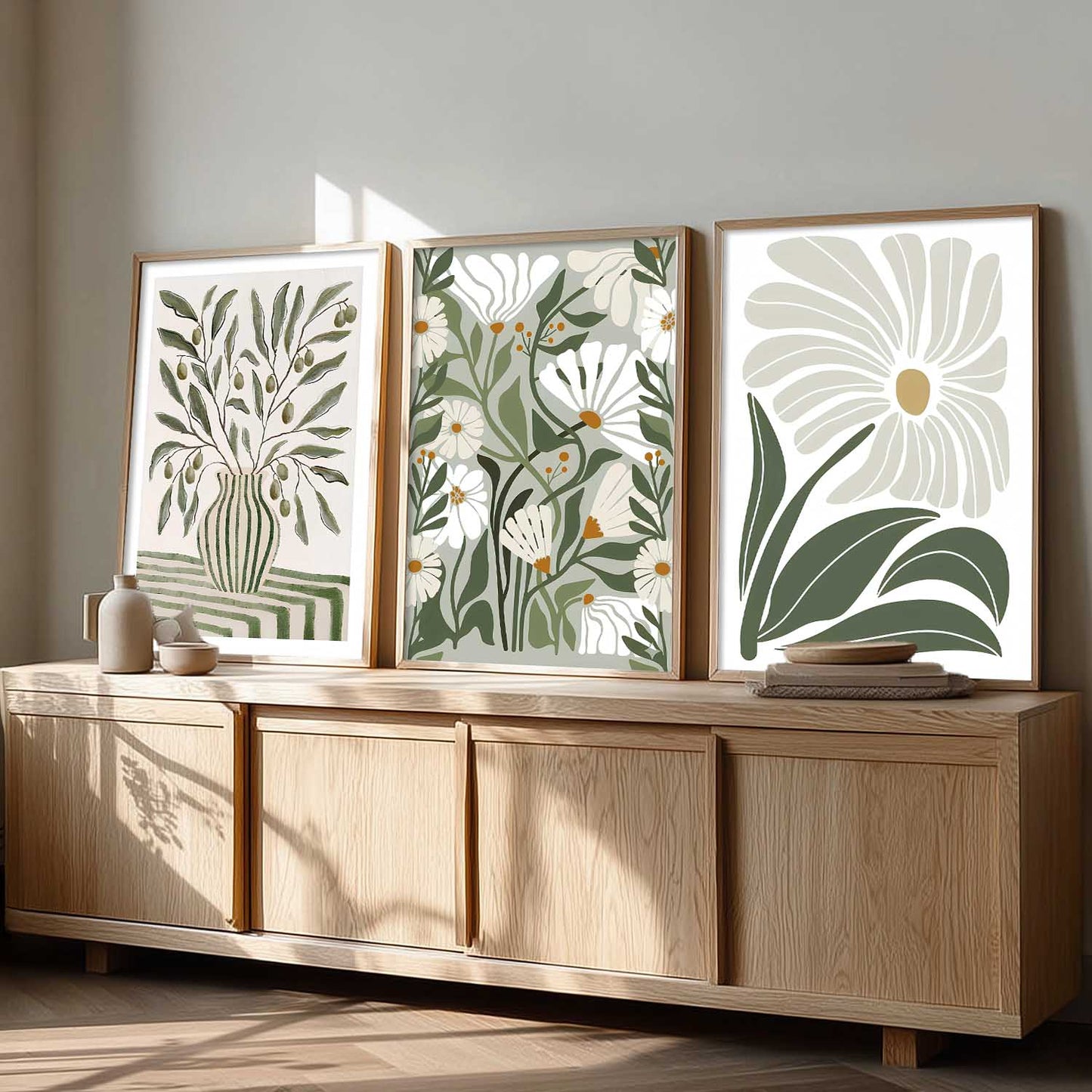 Aesthetic Boho Floral Art Home Decoration Painting | Floral Paintings With Frame For Living Room Bed Room Hotel Wall Decor Digital Reprint