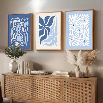 Aesthetic Abstract Floral Art Home Decoration | Boho Floral Paintings With Frame For Living Room Bed Room Hotel Wall Decor Digital Reprint