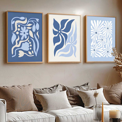 Aesthetic Abstract Floral Art Home Decoration | Boho Floral Paintings With Frame For Living Room Bed Room Hotel Wall Decor Digital Reprint