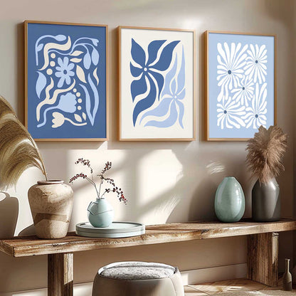 Aesthetic Abstract Floral Art Home Decoration | Boho Floral Paintings With Frame For Living Room Bed Room Hotel Wall Decor Digital Reprint