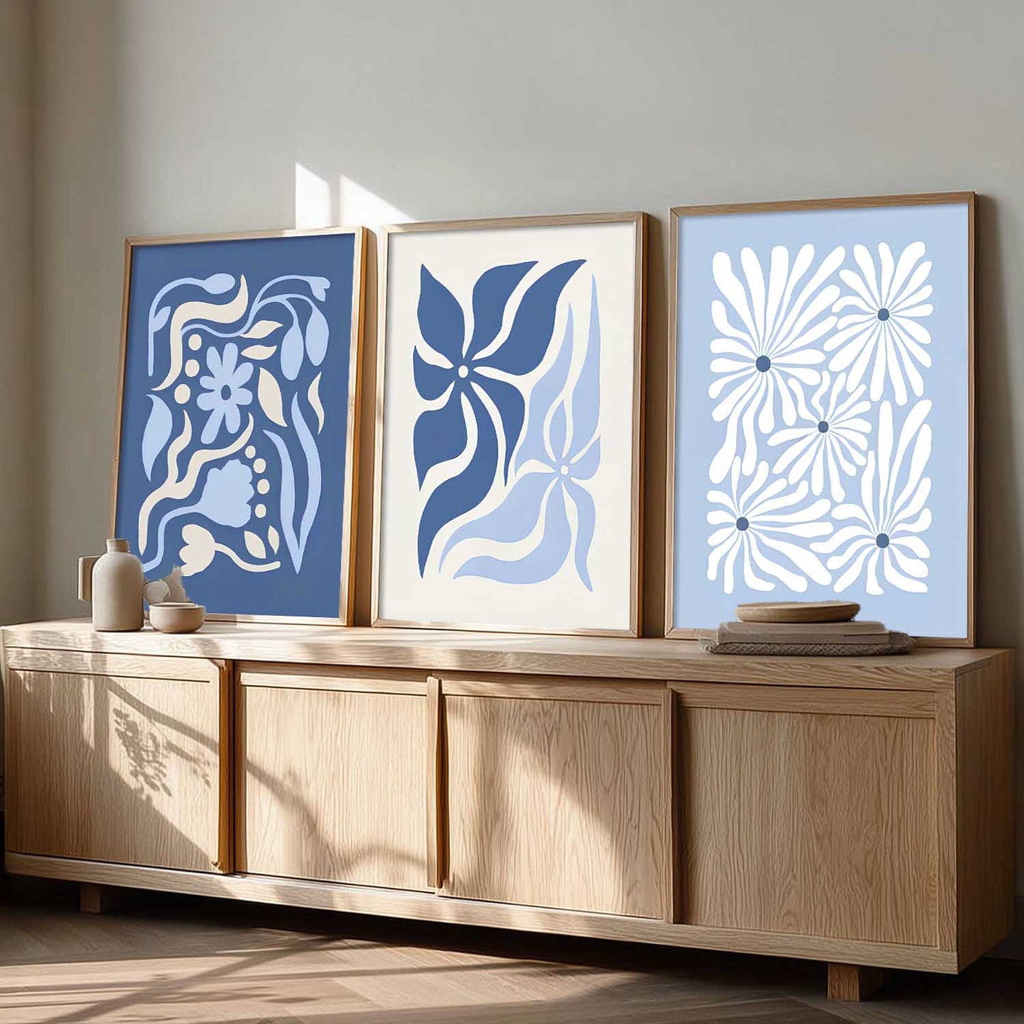 Aesthetic Abstract Floral Art Home Decoration | Boho Floral Paintings With Frame For Living Room Bed Room Hotel Wall Decor Digital Reprint