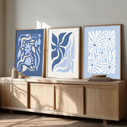 Aesthetic Abstract Floral Art Home Decoration | Boho Floral Paintings With Frame For Living Room Bed Room Hotel Wall Decor Digital Reprint