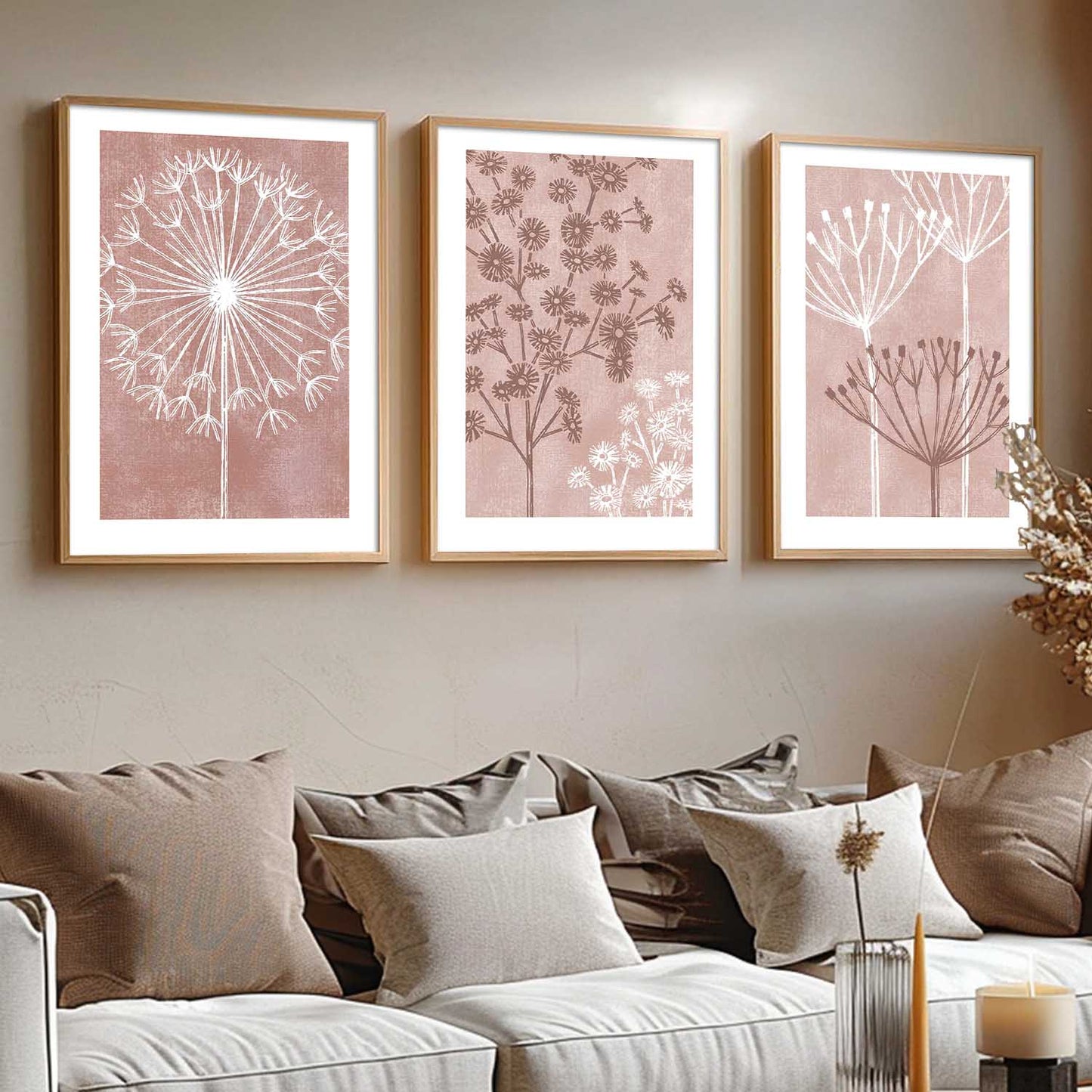 Floral Wall Art Home Decoration | Aesthetic Paintings With Frame For Living Room Bed Room Hotel Wall Decor Digital Reprint