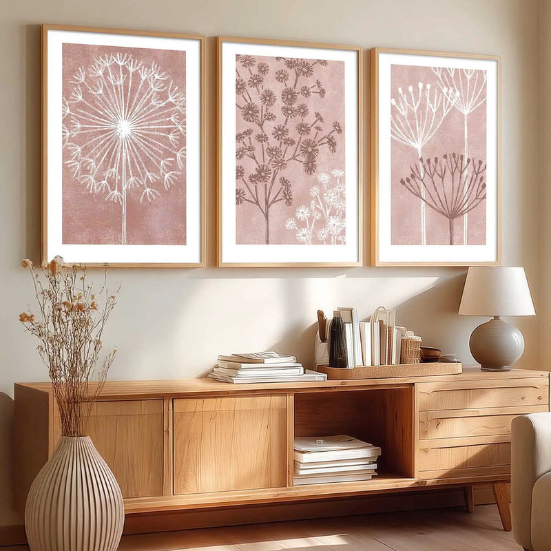Floral Framed Wall Art Prints | Set of 3 | Home Decor