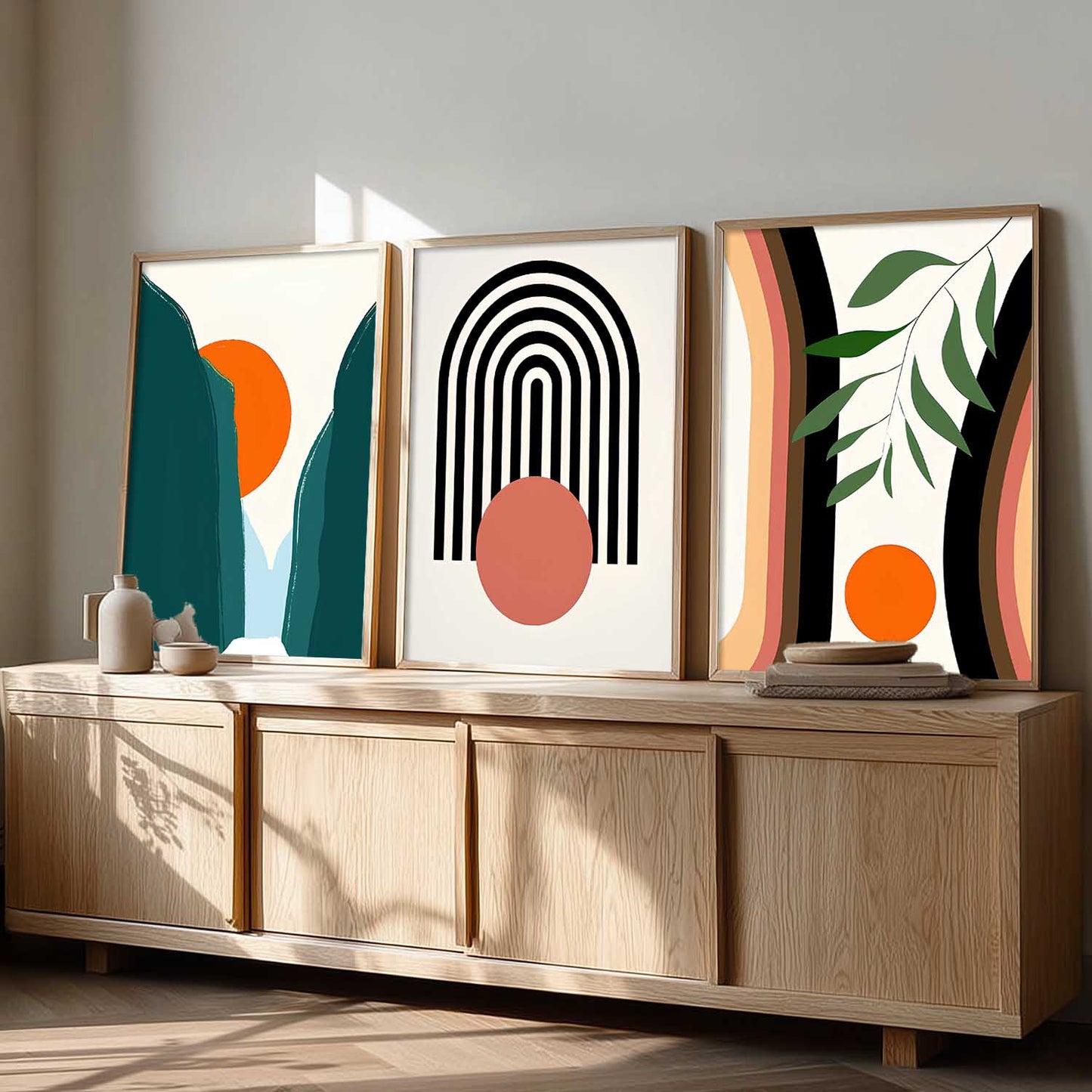 Home Decor Boho Painting Decorative Wall Art | Aesthetic Poster With Frame For Living Room Bed Room Hotel Wall Decor Digital Reprint