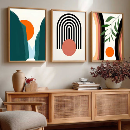 Home Decor Boho Painting Decorative Wall Art | Aesthetic Poster With Frame For Living Room Bed Room Hotel Wall Decor Digital Reprint