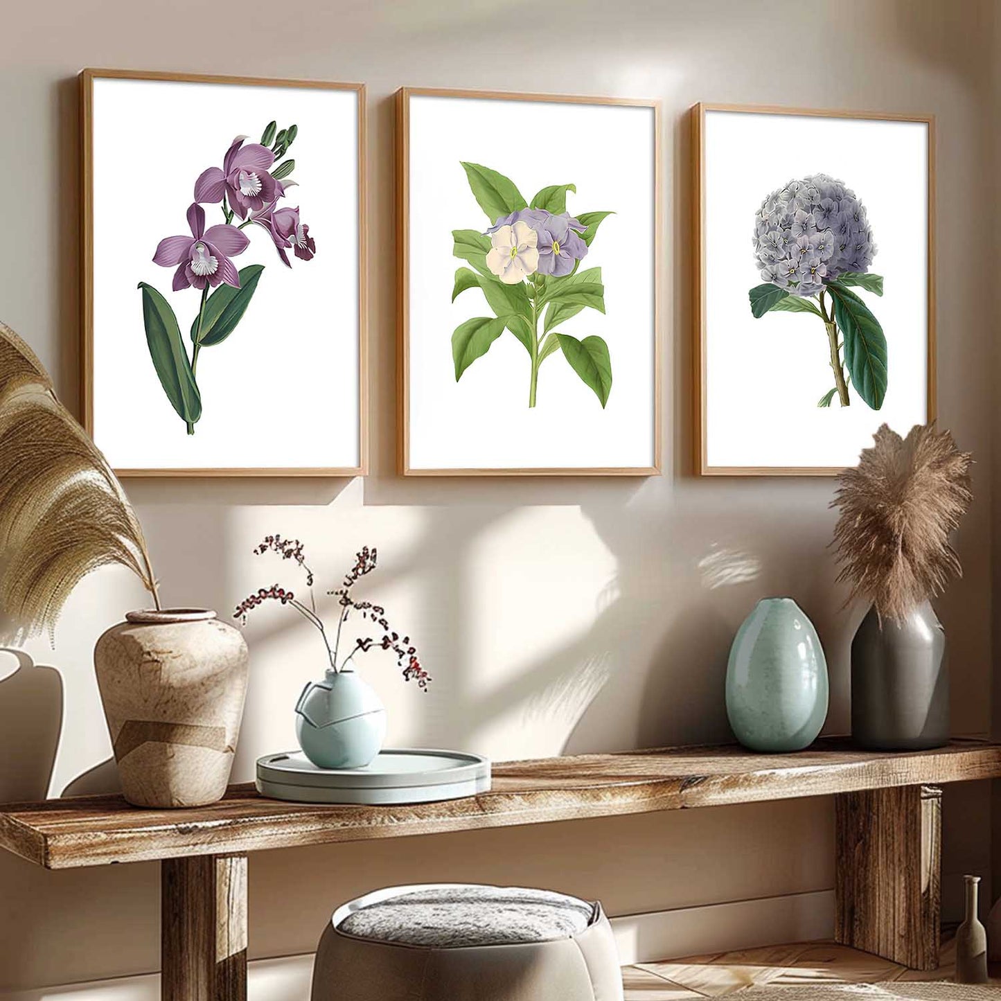 Floral Wall Art Home Decoration | Aesthetic Paintings With Frame For Living Room Bed Room Hotel Wall Decor Digital Reprint