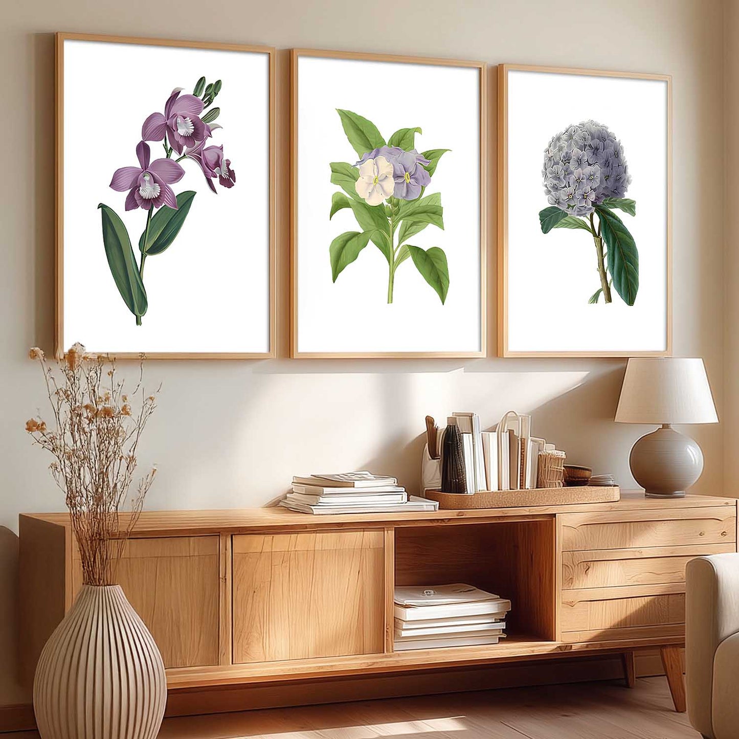 Floral Wall Art Home Decoration | Aesthetic Paintings With Frame For Living Room Bed Room Hotel Wall Decor Digital Reprint