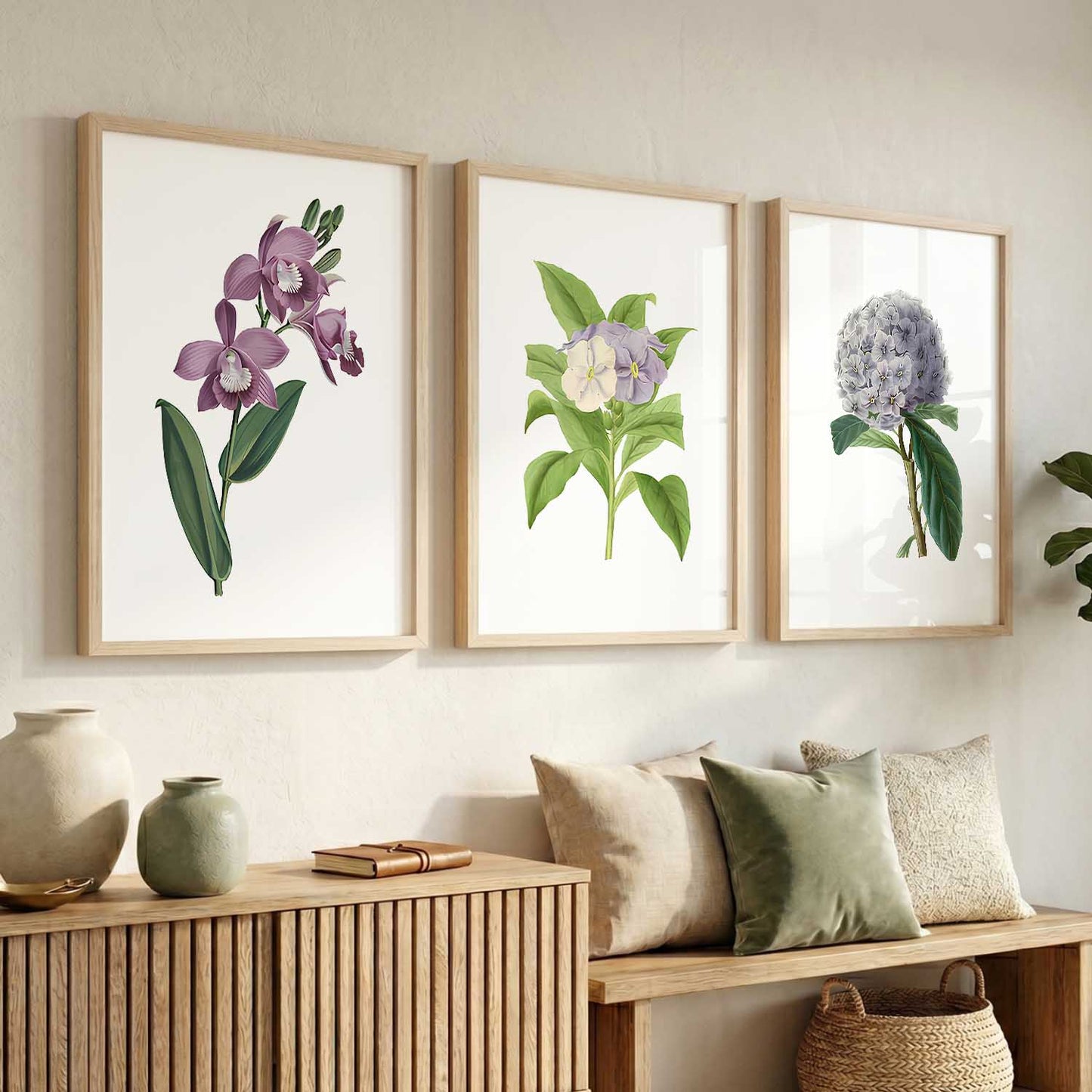 Floral Framed Wall Art Prints | Set of 3 | Home Decor