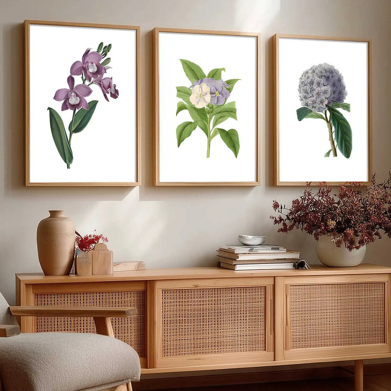 Floral Framed Wall Art Prints | Set of 3 | Home Decor